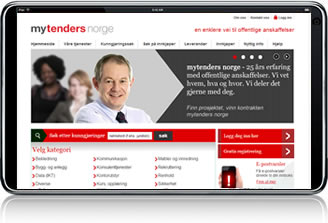 myTenders Norge on a tablet